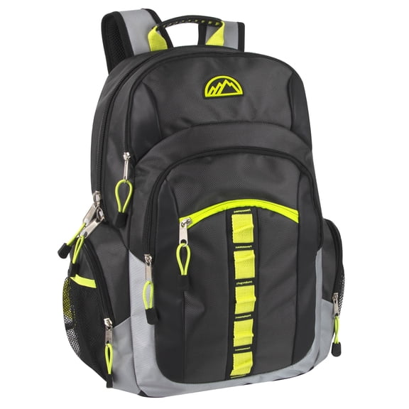 Mountain Edge 19” Travel Backpack for Adults – Large Laptop Backpack with 19” Tech Sleeve, Multiple Compartments, Padded Air Mesh Back, Travel, Hiking, Work & College (Charcoal Gray)
