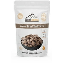Mountain Essentials Freeze Dried Beef Dices Protein Packed Meal (300g Pouch)| Emergency Long Term Supply | Hiking, Backpacking & Camping | Easy Prep Survival Food ✅