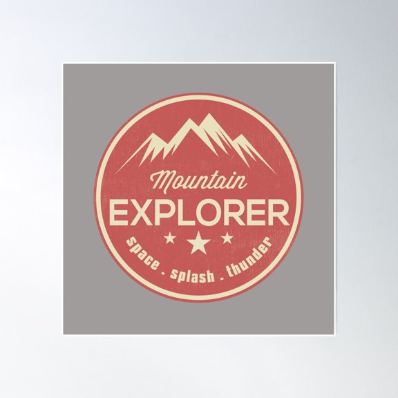 Mountain Explorer Poster Wall Art, Modern Wall Decor, 16x16 UNFRAMED