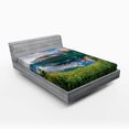 thumbnail image 1 of Ambesonne Mountain Fitted Sheet, Sunny Summer Morning, Full Size, Multicolor, 1 of 2