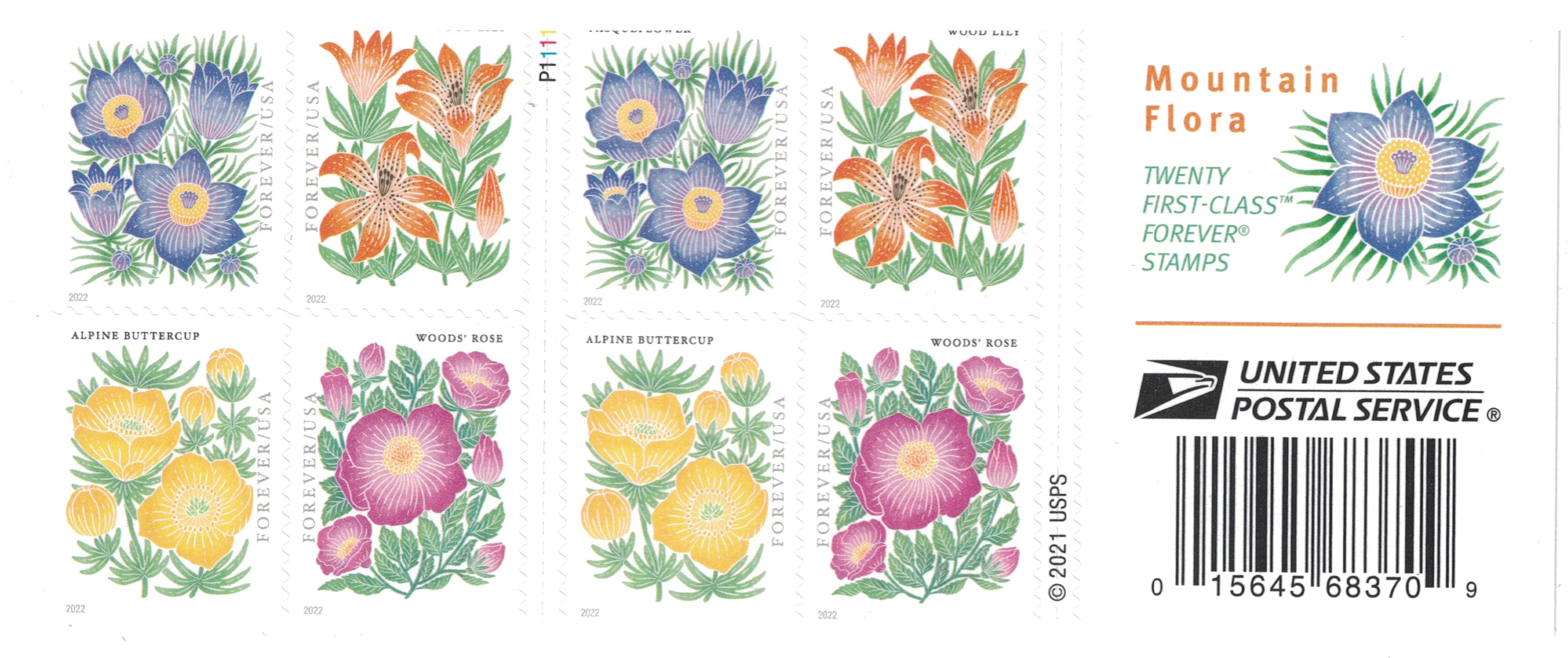 USPS Stamps - Mountain Flora - Book of 20