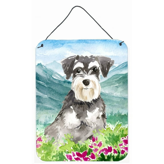 Mountain Flowers Schnauzer 2 Wall or Door Hanging Prints