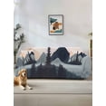 thumbnail image 1 of Mountain Forest Couch Cover for Dogs, Nature Tree Scenery Watercolor Pink Blue Washable Sofa Covers Slipcover for Pets Dogs Futon Cover, Couch Recliner Covers, Oversized Chair Slipcover 71"x91", 1 of 9