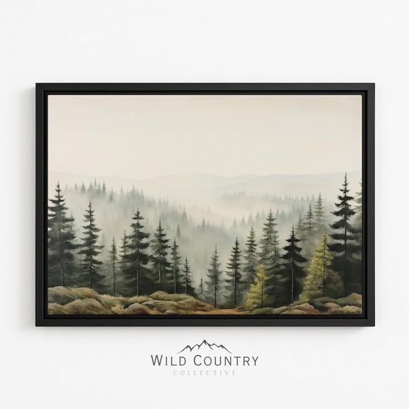 Mountain Forest Evergreen Tree Landscape Rustic Quiet Poster