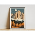 thumbnail image 1 of Dolomites Italy Mountain Range Poster Italian Alps Print Modern Landscape Wall Art Autumn Forest Scene Nature Illustration Hiking Decor - Poster Unframed, 1 of 3
