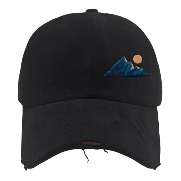 Mountain Forest Sun Nature Logo Hiking Travel Isolated Mountain Hats Trendy Golf Caps Gifts For Grandpa Who Like
