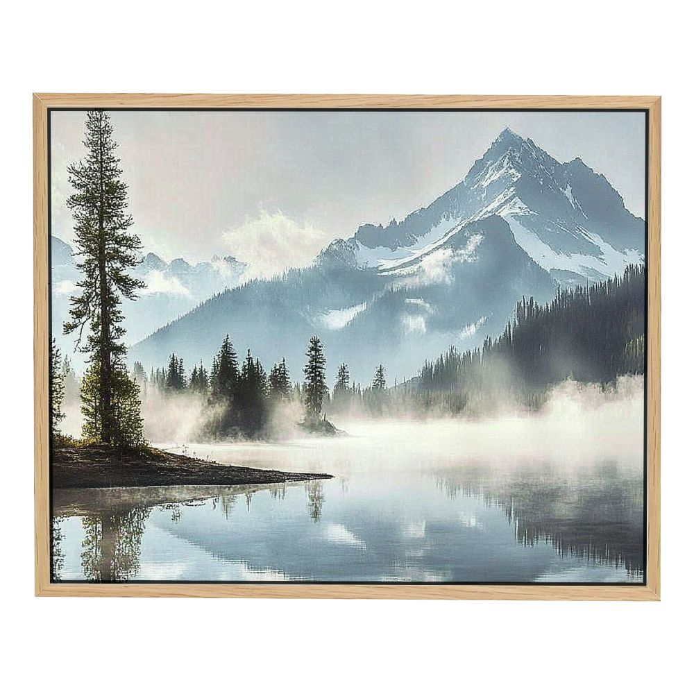 Mountain Forest Wall Art Canvas - Nature Landscape Shadow Lake Picture ...
