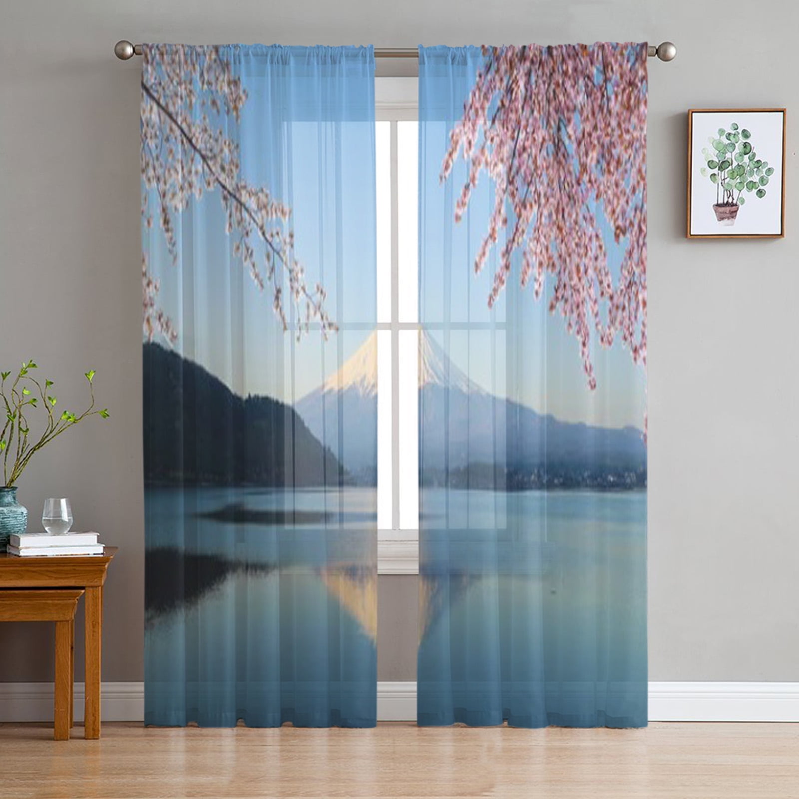 Mountain Fuji Japan Gate Tulle Curtains for Bedroom Hall Living Room r ...