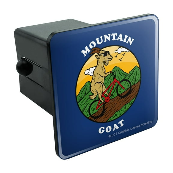 Mountain Goat Biking Funny Humor Tow Trailer Hitch Cover Plug Insert