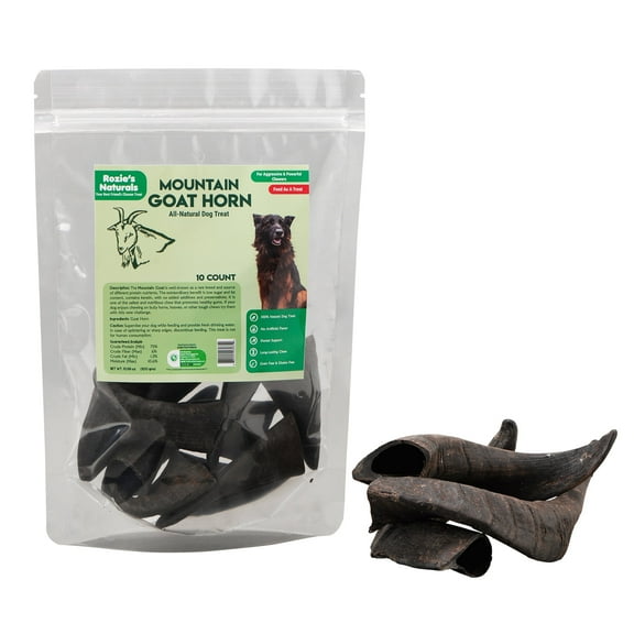 Mountain Goat Horn -100% Natural, Long-Lasting Dog Chews & Treats, New, 10 Count-10 oz