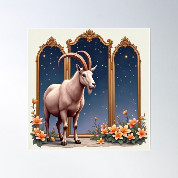 Mountain Goat Triptych Poster Wall Art, Modern Wall Decor, 24x24 UNFRAMED