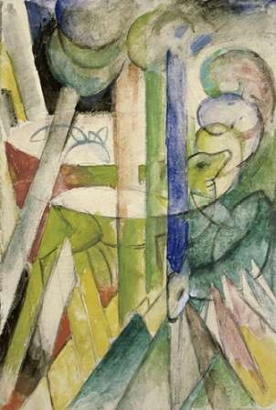 Mountain Goats - Bergziegen Canvas Art - Franz Marc (24 x 36)