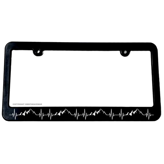 Mountain Heart Beat Outdoor Hiking Backpacking Camping License Plate Frame