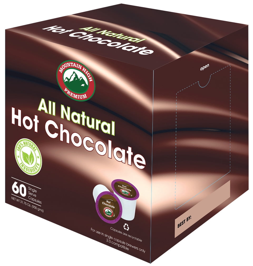 Mountain High All Natural Hot Chocolate K Cups - Milk Chocolate 60 Count