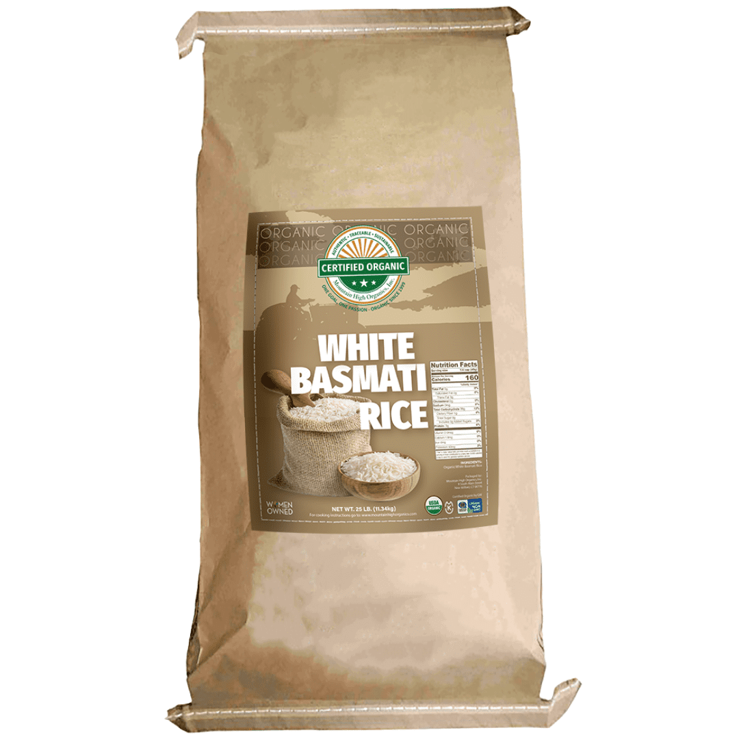 Mountain High Organics - 25 lbs, Certified Organic Basmati White Rice ...