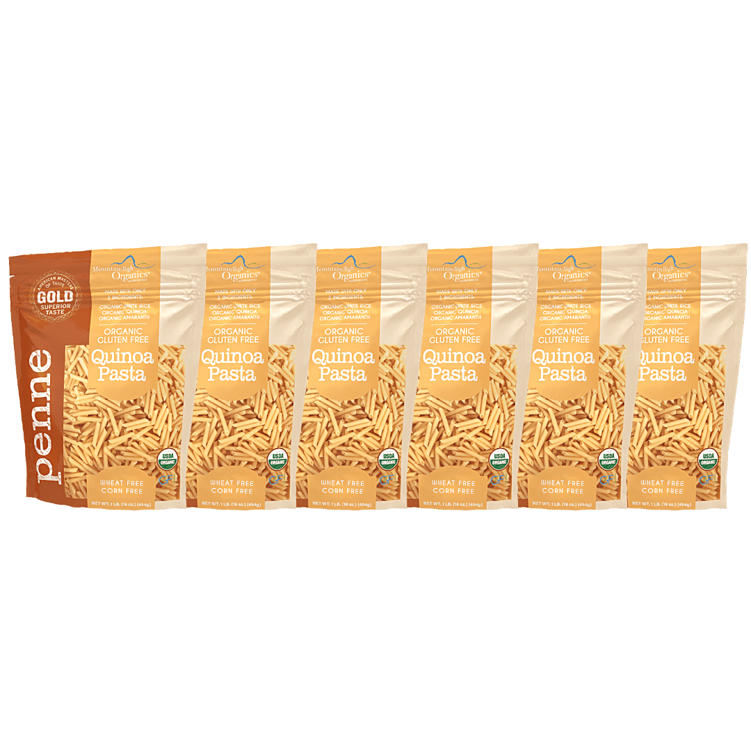 Pasta, Penne 6/1LB BAGS Certified Gluten Free, USDA Organic & GMO Free, Wheat & Corn-Free, Made w/3 Ingredients -Mountain High Organics