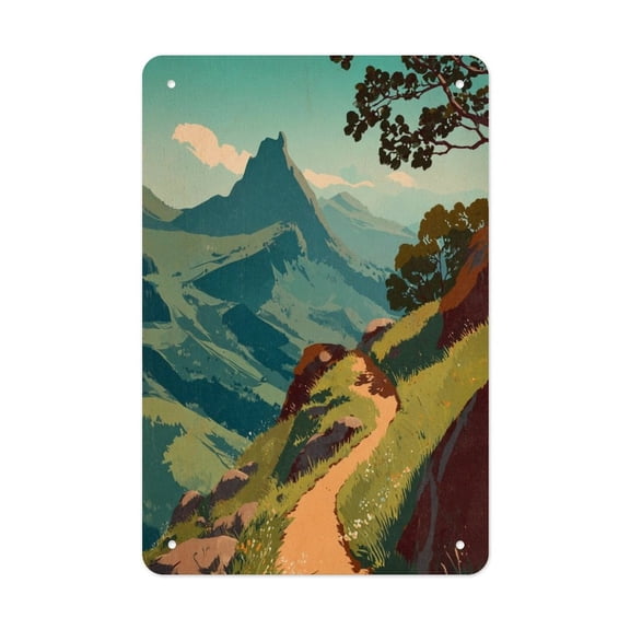 Mountain Hike Versatile Tin Wall Decor - Home Garage Bar - Vertical