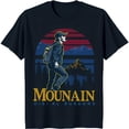 thumbnail image 1 of Mountain Hiker Graphic T-Shirt Blue with Sunset & Nature Design, 1 of 5