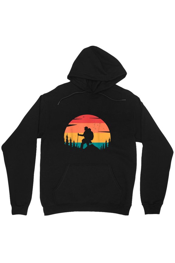 Mountain Hiker Outdoor Hike Athletes Graphic Retro Hiking Simple Minimalist Art - Comfortable Fit M8748 Unisex Hoodie, Up to Size 5XL
