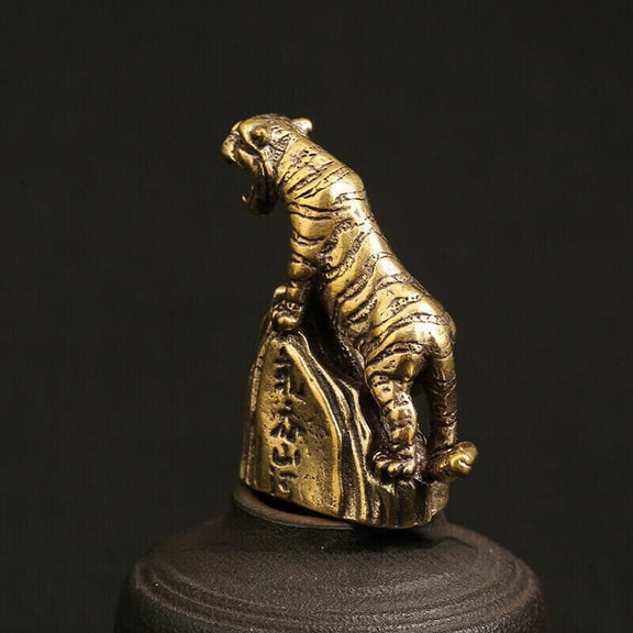 Mountain Hill Statue Chinese Bronze Fengshui Zodiac Tiger Beast King of Forest
