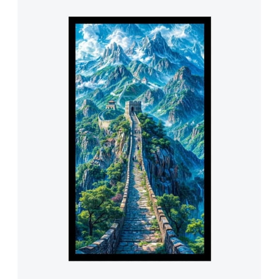 Mountain Hills Nature Canva Poster - 1.5 Inch Pre-Stretched Canvas Roll for Painting. (Color-4, 8.2 8.2", Unframed)