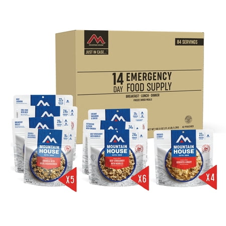 Mountain House 14-Day Emergency Food Supply, Freeze-Dried Survival & Emergency Food, 84 Servings