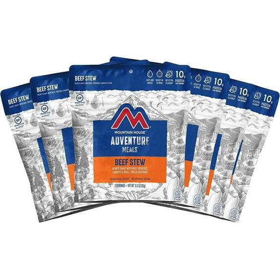 Mountain House Beef Stew | Freeze Dried Backpacking & Camping Food | Survival & Emergency Food | Gluten-Free- 6 Pouches