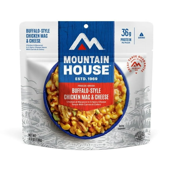 Mountain House Buffalo-Style Chicken Mac & Cheese H2FSD| Freeze Dried Backpacking & Camping Food | 2 Servings