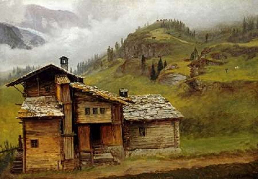 Mountain House Canvas Art - Albert Bierstadt (20 x 28)