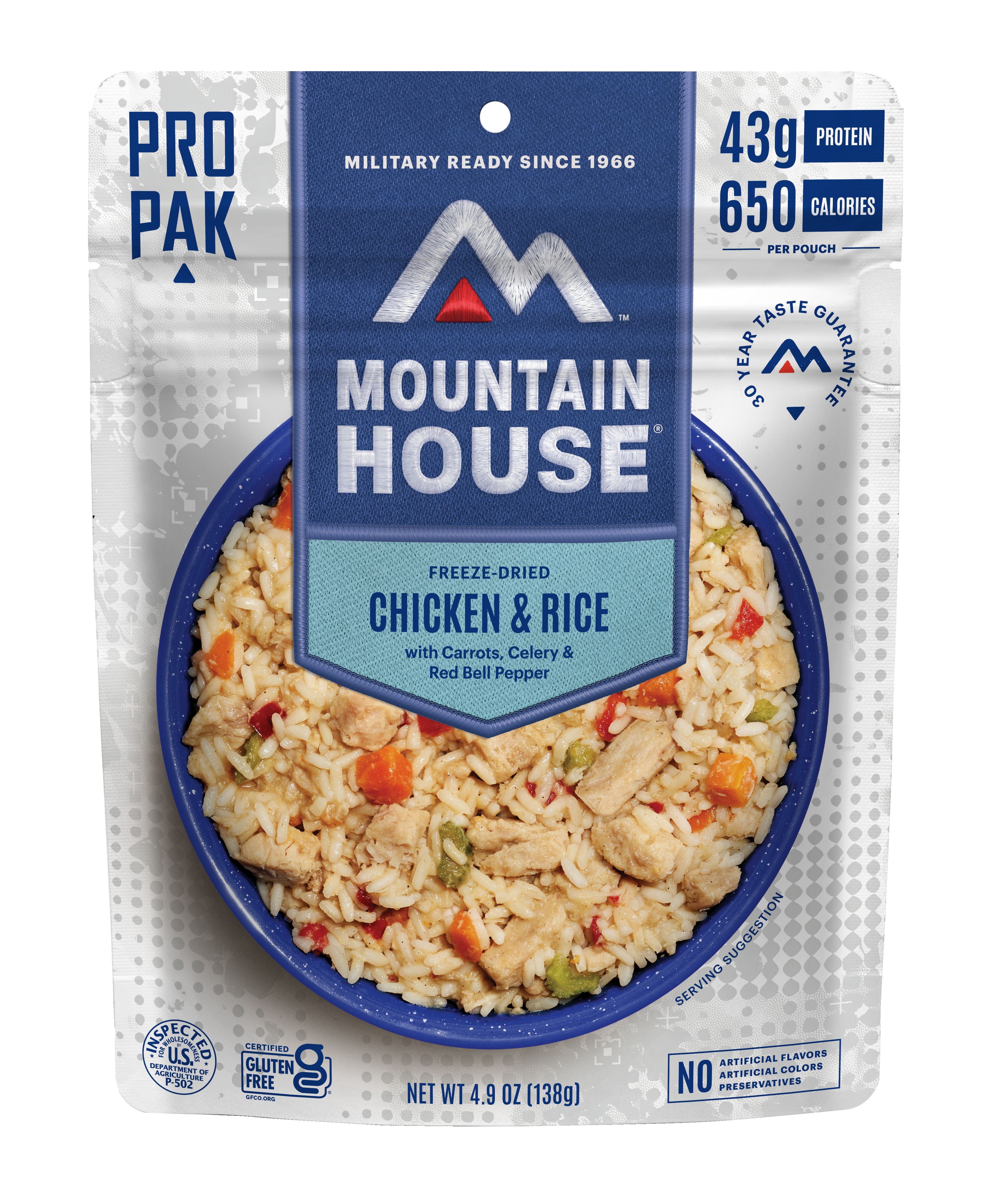 Mountain House Chicken & Rice Pro-Pak, Gluten-Free, Freeze-Dried Food, 1 Serving
