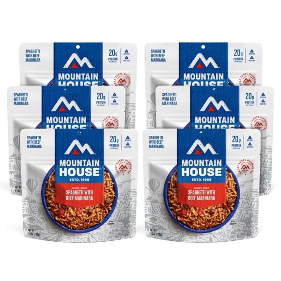 Mountain House Spaghetti with Beef Marinara Freeze Dried Backpacking & Camping Food | 6 Pack