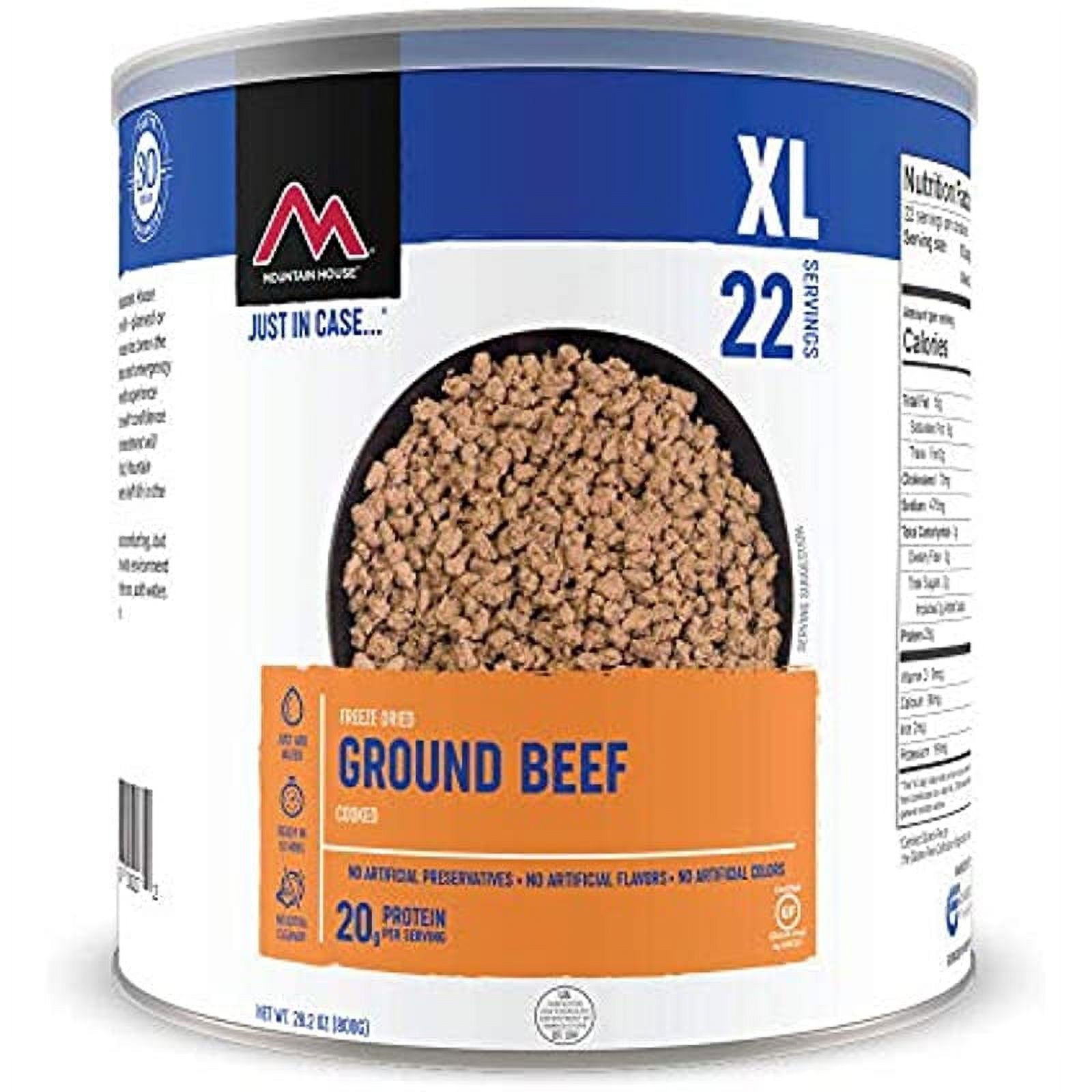 Mountain House Cooked Ground Beef | Freeze Dried Survival & Emergency Food | #10 Can | Gluten-Free