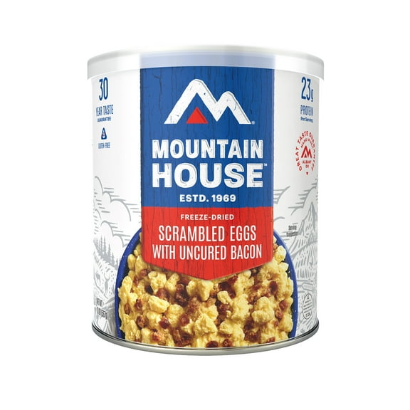 Mountain House Gluten-Free Freeze Dried Scrambled Eggs with Uncured Bacon, 20 Oz