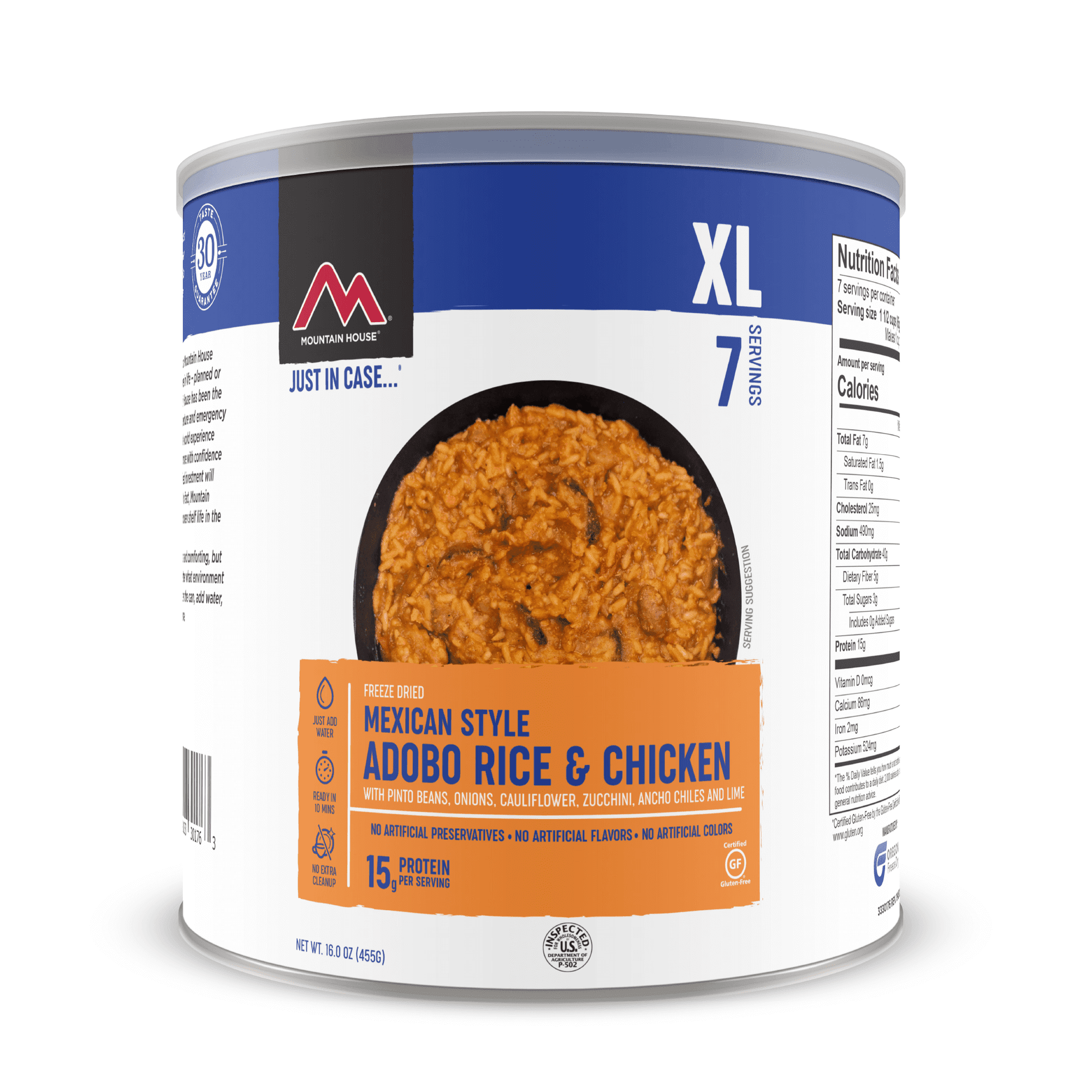 Mountain House Mexican Style Adobo Rice & Chicken | Freeze Dried Backpacking & Camping Food | Survival & Emergency Food for Camping Hiking and Backpacking| Gluten-Free #10 Can- 1 Can