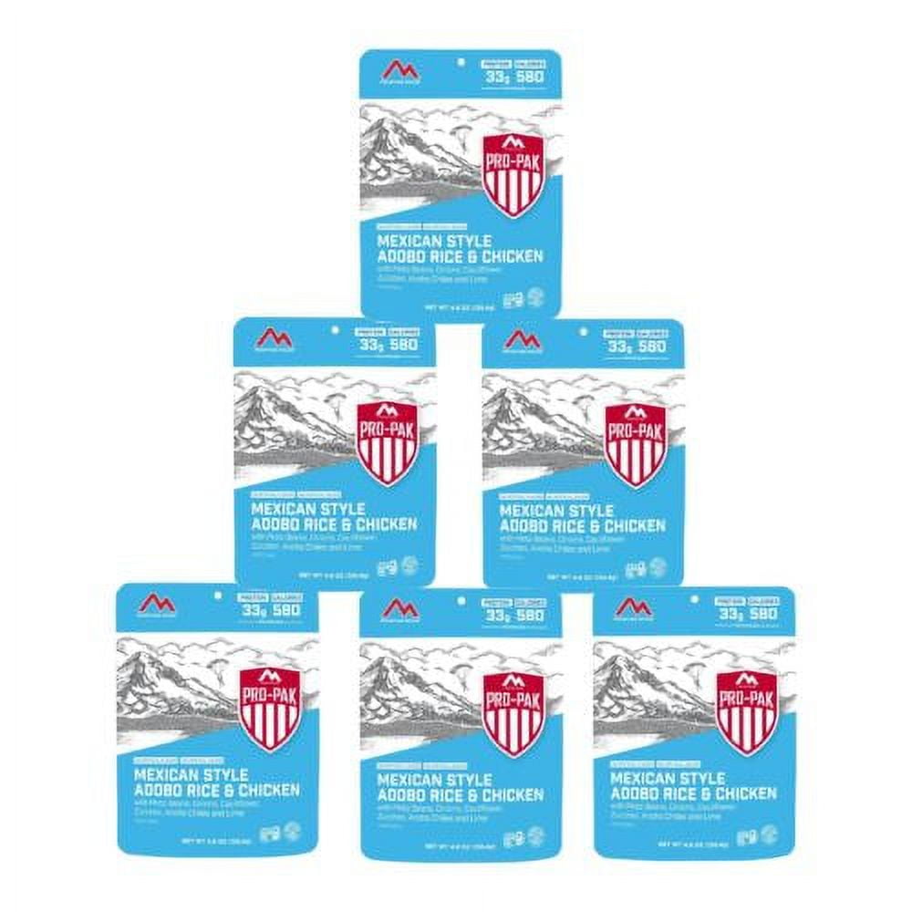 Mountain House Mexican Style Adobo Rice & Chicken - Pro-Pak® Emergency Survival Food for Camping, Hiking and Backpacking - 6 Pouches