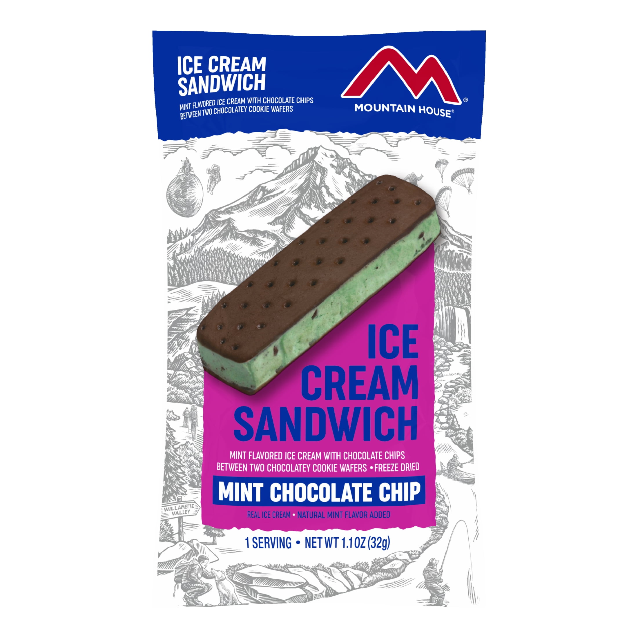 Mountain House Mint Chocolate Chip Ice Cream Sandwich, FreezeDried