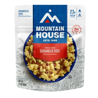Mountain House Scrambled Eggs with Bacon, Gluten Free, Freeze Dried Food for Easy Meal Prep