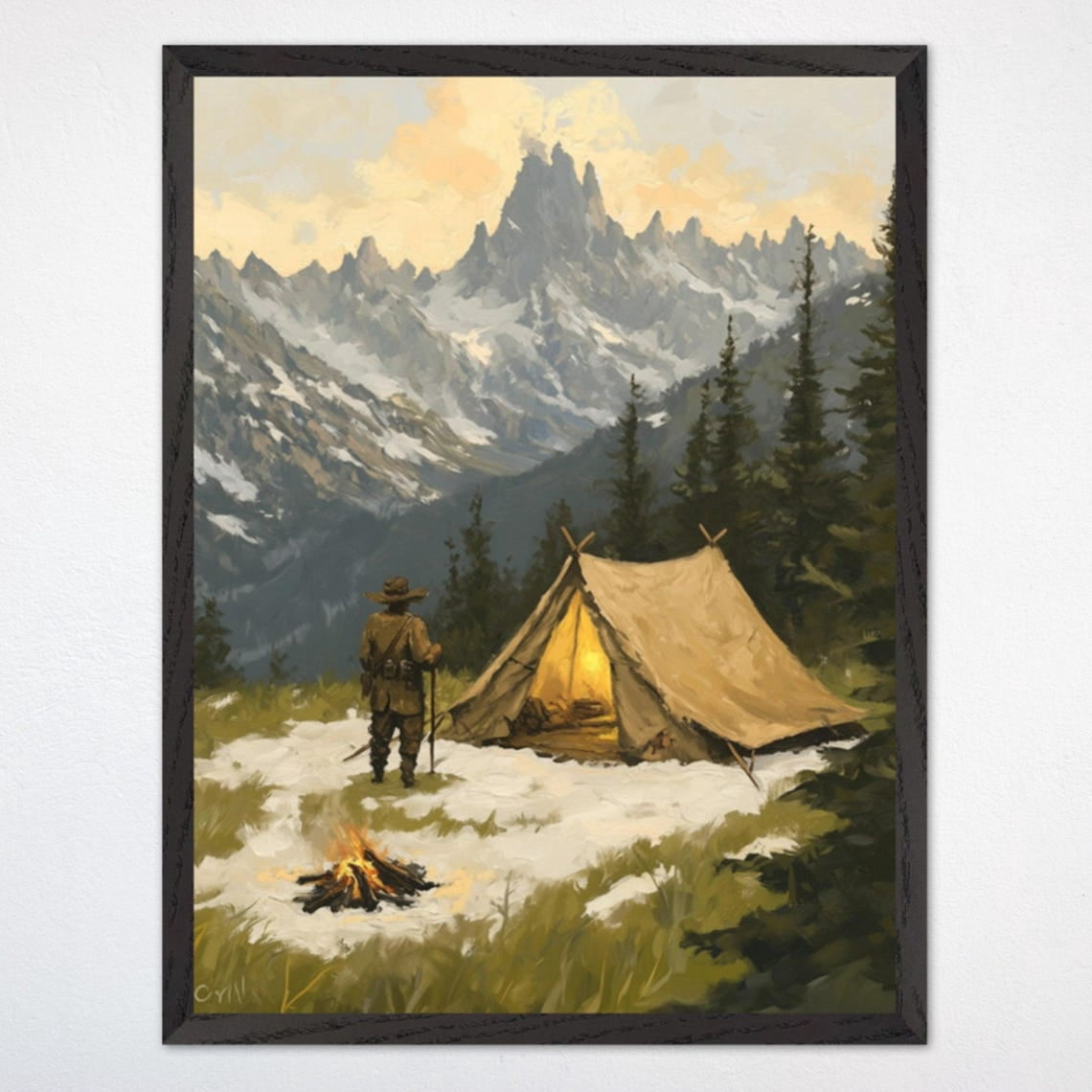 Mountain Hunting Wall Art, Rustic Woodland Nursery, Gender Neutral Kids ... - Wall Art For Outdoorsy People