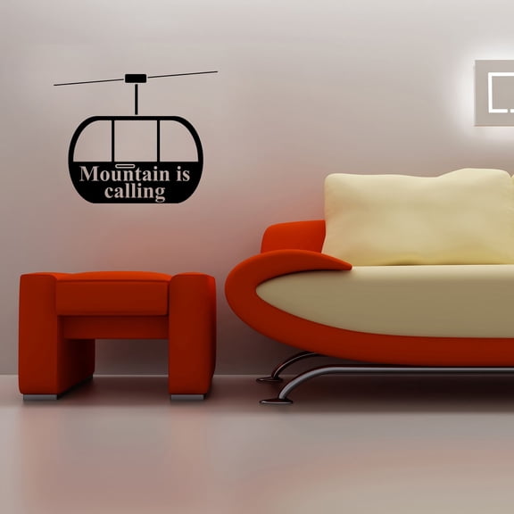 Mountain Is Calling Quote Cabin Camp Camping Scenery Adventure Vacation Quotes Wall Decal Sticker Vinyl Art Mural for Girls / Boys Campers Home Room Walls Bedroom House Decor Decoration (35x40 inch)