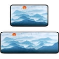 thumbnail image 1 of Mountain Kitchen Rugs Set of 2s, Blue Washable Non-Slip Kitchen Sink Decor Carpet, Home Water Absorb Microfiber Cushioned Kitchen Floor Standing Mats 17"x47"+17"x30", 1 of 6