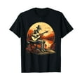 thumbnail image 1 of Mountain Lake Acoustic Guitar Music Skeleton Halloween Mens Black T-Shirt, 1 of 5
