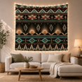 thumbnail image 1 of Mountain Lake Complex with Horizontal Bands Geometric Motifs, Mystical Fantasy for Space Lovers, Galaxy Room Decor, Housewarming Gift, Tapestry Wall Hanging for Bedroom and Dorm, 1 of 7