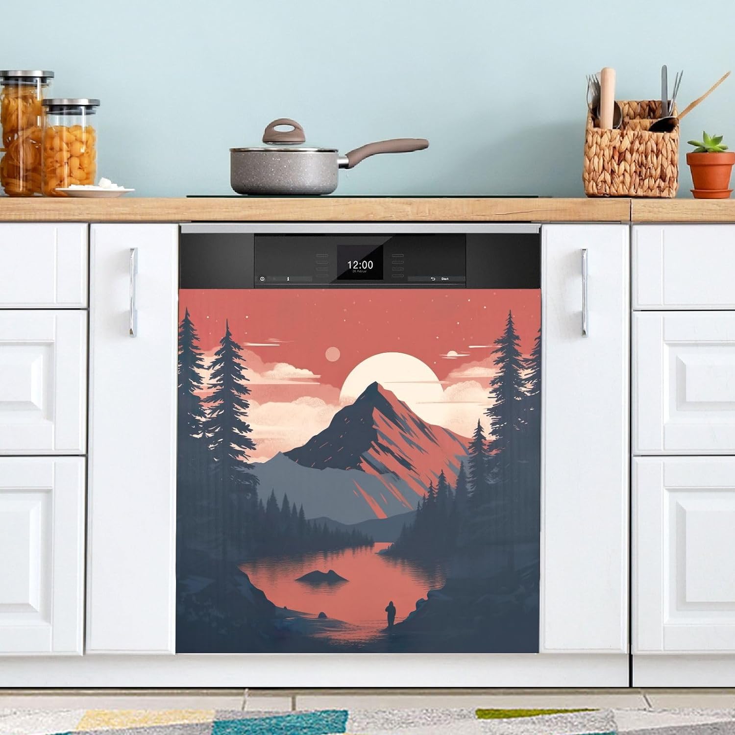 Mountain Lake Dishwasher Magnet Cover, Kitchen Dish Washer Door Panel ...