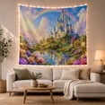 thumbnail image 1 of Mountain Lake Fairytale with Castle Tall Slender Spires, Mystical Fantasy for Space Lovers, Galaxy Room Decor, Mother'S Day Gift, Tapestry Wall Hanging for Bedroom and Dorm, 1 of 7