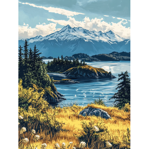 Mountain Lake Landscape Canvas Print/Wall Art Perfect for Living Room Bedroom Office Kitchen and Dining Room Decoration.