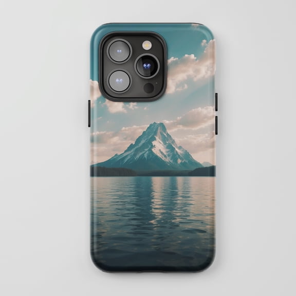 Mountain Lake Landscape For All iPhone Series Tough Phone Case Nature Photography