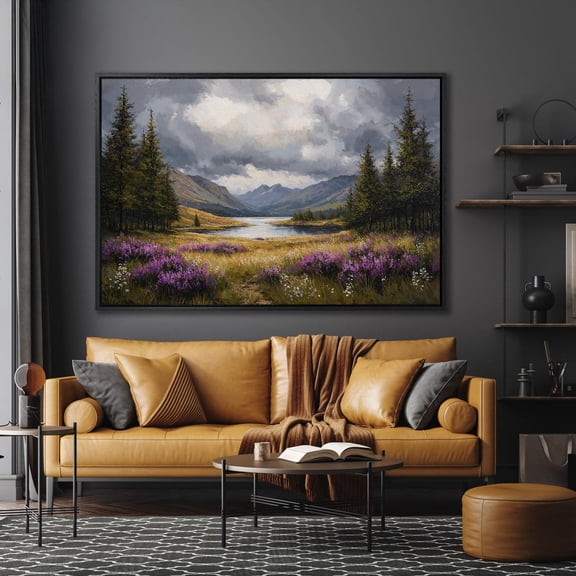 Mountain Lake Landscape Poster, Nature Poster, Wall Art, Wildflower Meadow, Bedroom Decor, Ready To Hang, Mom Home Decor, 24x36 UNFRAMED