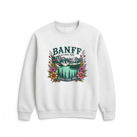 Mountain Lake Scenic Outdoor Travel Inspired Nature Casual Graphic Sweatshirt, for men & women, up to size 5XL