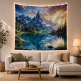 thumbnail image 1 of Mountain Lake Vivid with Dominates Showcasing Jagged Range, Mystical Fantasy for Space Lovers, Galaxy Room Decor, Mother'S Day Gift, Tapestry Wall Hanging for Bedroom and Dorm, 1 of 7