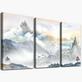 thumbnail image 1 of Mountain Landscape Abstract Painting Canvas Wall Art For Living Room Bathroom Wall Decor For Bedroom Kitchen Artwork Canvas Prints 3 Pieces Modern Framed Office Home Decor Watercolor Picture, 1 of 6